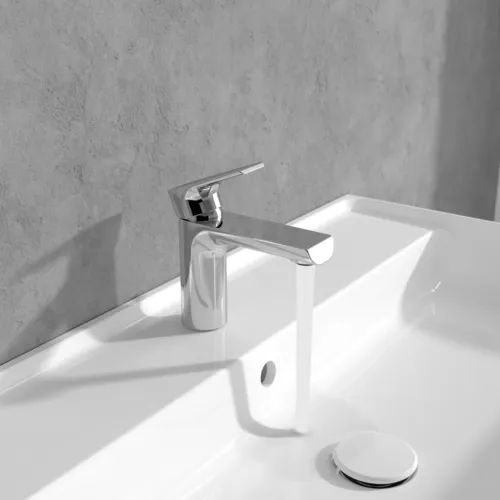 Bild von VILLEROY BOCH Liberty Einhebel-Waschtischarmatur mit Zugstangen- Ablaufgarnitur, Chrom #TVW10700100061