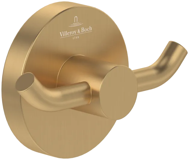 Bild von VILLEROY BOCH Elements - Tender Doppel-Handtuchhaken, 76 x 32 x 54 mm, Brushed Gold #TVA15101200076