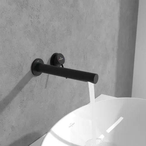 Bild von VILLEROY BOCH Loop & Friends Einhebel-Waschtischarmatur ohne Ablaufgarnitur, Matt Black #TVZ106010000K5