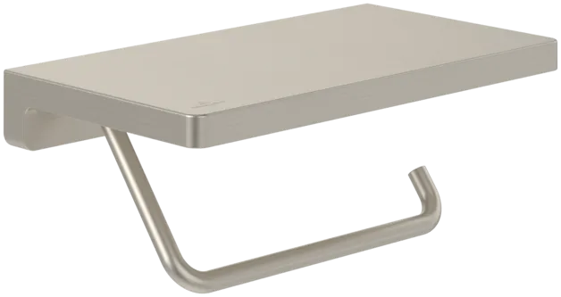 Bild von VILLEROY BOCH Elements - Striking Toilettenpapierhalter mit Ablage, 200 x 110 x 79 mm, Brushed Nickel Matt #TVA15202300064