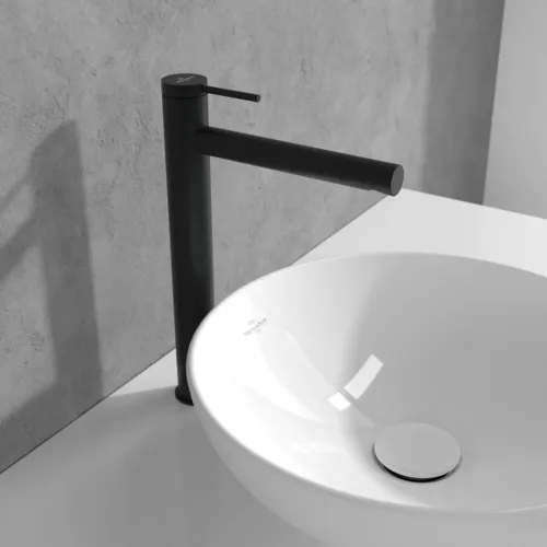 Bild von VILLEROY BOCH Loop & Friends Einhebel-Waschtischarmatur erhöht ohne Ablaufgarnitur, Matt Black #TVW106106153K5
