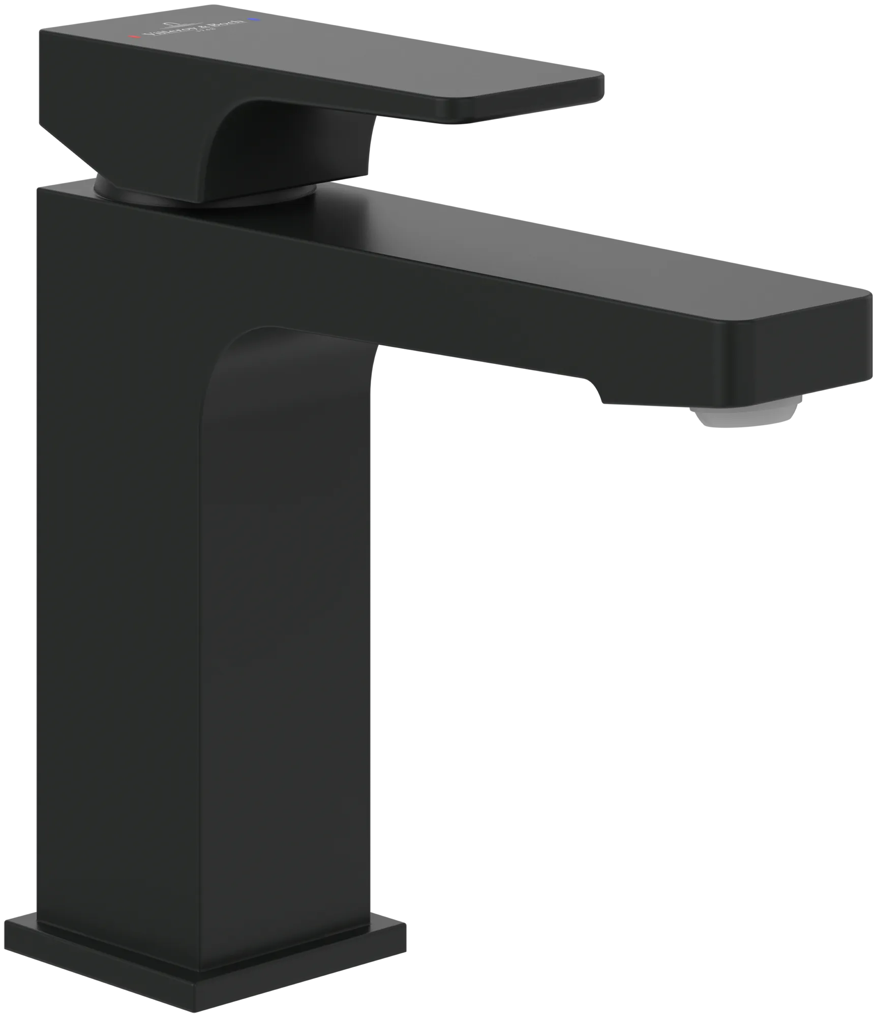 Bild von VILLEROY BOCH Architectura Square Einhebel-Waschtischarmatur mit Zugstangen- Ablaufgarnitur, Matt Black #TVW125001000K5