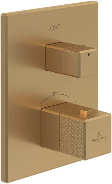 Bild von VILLEROY BOCH Mettlach Unterputz-Thermostat mit Einwege-Mengenregulierung, Brushed Gold #TVT12600100076
