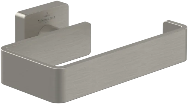 Bild von VILLEROY BOCH Elements - Striking Toilettenpapierhalter ohne Deckel, 135 x 93 x 45 mm, Brushed Nickel Matt #TVA15201400064