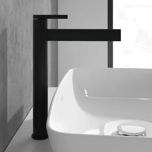 Bild von VILLEROY BOCH Dawn Einhebel-Waschtischarmatur erhöht ohne Ablaufgarnitur, Matt Black #TVW106106151K5