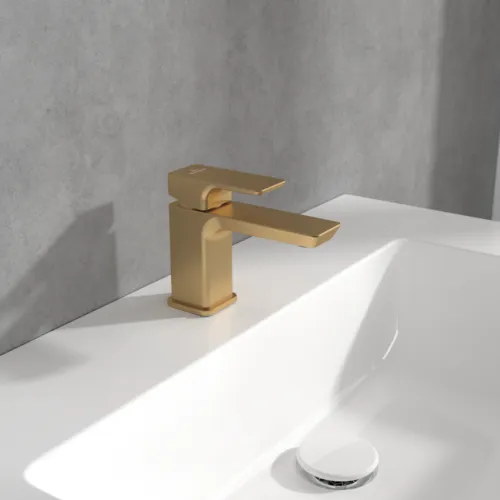 Bild von VILLEROY BOCH Subway 3.0 Einhebel-Waschtischarmatur ohne Ablaufgarnitur, Brushed Gold #TVW11200100176