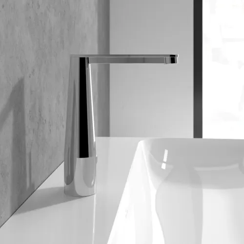 Bild von VILLEROY BOCH Conum Einhebel-Waschtischarmatur mit Push-Open-Ablaufgarnitur, Chrom #TVW12700400061