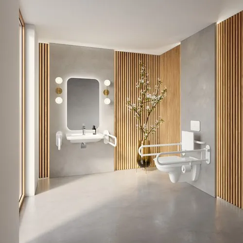 Bild von VILLEROY BOCH ViCare Tiefspül-WC ViCare spülrandlos, wandhängend, mit DirectFlush, Weiß Alpin CeramicPlus #4601R0R1