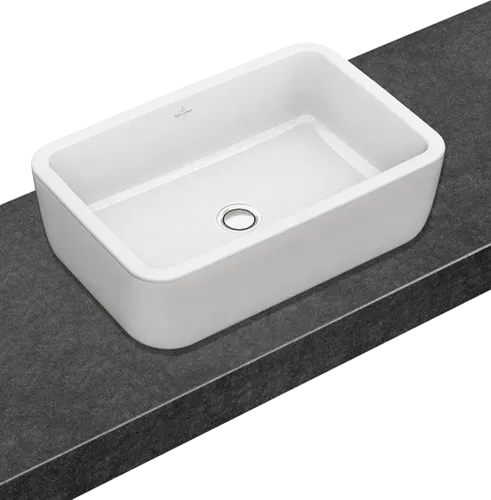 Bild von VILLEROY BOCH Architectura Aufsatzwaschbecken, 600 x 400 x 170 mm, Weiß Alpin, mit Überlauf #41276001