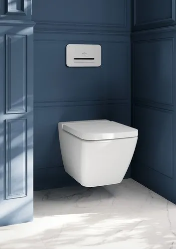 Bild von VILLEROY BOCH Finion Tiefspül-WC spülrandlos, wandhängend, mit DirectFlush, Weiß Alpin CeramicPlus #4664R0R1