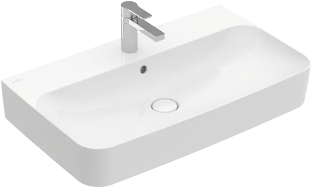 Bild von VILLEROY BOCH Finion Waschbecken, 800 x 470 x 165 mm, Weiß Alpin CeramicPlus, mit Überlauf, geschliffen #41688GR1