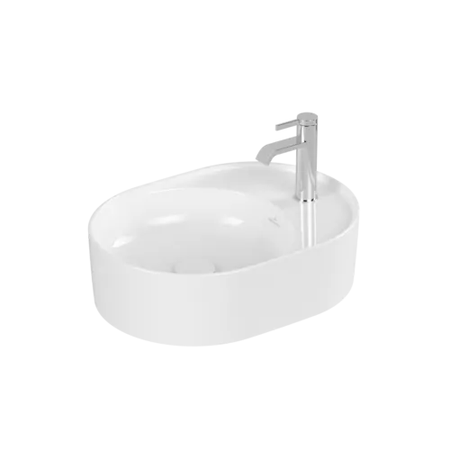 Bild von VILLEROY BOCH Collaro Aufsatzwaschbecken, 510 x 380 x 145 mm, Weiß Alpin CeramicPlus, ohne Überlauf #4A1551R1