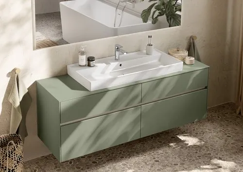 Bild von VILLEROY BOCH Collaro Schrankwaschtisch, 1000 x 470 x 160 mm, Weiß Alpin CeramicPlus, mit Überlauf, Unterseite geschliffen #4A331GR1