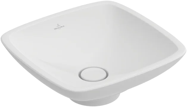 Bild von VILLEROY BOCH Loop & Friends Aufsatzwaschbecken, 430 x 430 x 118 mm, Weiß Alpin, mit Überlauf #51491001