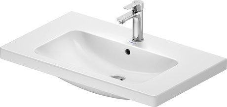 Bild von DURAVIT Waschtisch 239980 Design by sieger design #23998000002 - p Farbe 00, Weiß Hochglanz, Hahnlochbank: Ja, Anzahl Hahnlöcher pro Waschplatz: 1 Mitte, Überlauf: Ja 800 x 480 mm