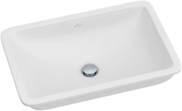 Bild von VILLEROY BOCH Loop & Friends Unterbauwaschbecken, 675 x 450 x 185 mm, Star White CeramicPlus, mit Überlauf, Außenseite glasiert #616320R2