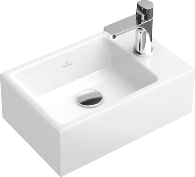Bild von VILLEROY BOCH Memento Handwaschbecken, 400 x 260 x 140 mm, Star White CeramicPlus, ohne Überlauf, geschliffen #53334GR2