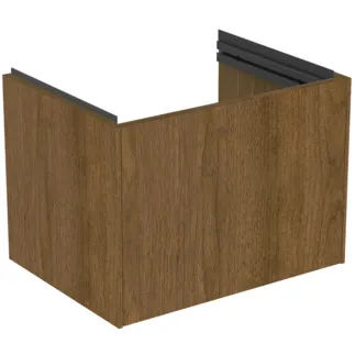 Bild von IDEAL STANDARD CONCA - Waschtisch-Unterschrank 500x375x368 mm in walnuss dunkel dekor, 1 Schublade - Grifflos, Vollauszug, Push-to-open, SoftClosing, Platzsparend, Vormontiert, Nachhaltig gewonnenes Holz, Echtholzfurnier #T5682Y5 - Walnuss dunkel