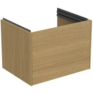 Bild von IDEAL STANDARD CONCA - Waschtisch-Unterschrank 500x375x368 mm in eiche hell furnier, 1 Schublade - Grifflos, Vollauszug, Push-to-open, SoftClosing, Platzsparend, Vormontiert, Nachhaltig gewonnenes Holz, Echtholzfurnier #T5682Y6 - Eiche hell