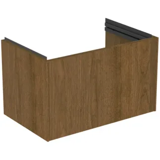 Bild von IDEAL STANDARD CONCA - Waschtisch-Unterschrank 600x375x368 mm in walnuss dunkel dekor, 1 Schublade - Grifflos, Vollauszug, Push-to-open, SoftClosing, Platzsparend, Vormontiert, Nachhaltig gewonnenes Holz, Echtholzfurnier #T5684Y5 - Walnuss dunkel