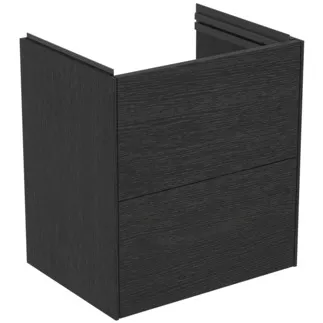 Bild von IDEAL STANDARD CONCA - Waschtisch-Unterschrank 500x375x548 mm in eiche geflammt furnier, 2 Schubladen - Grifflos, Vollauszug, Push-to-open, SoftClosing, Platzsparend, Vormontiert, Nachhaltig gewonnenes Holz, Echtholzfurnier #T5683Y4 - Eiche geflammt