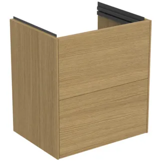 Bild von IDEAL STANDARD CONCA - Waschtisch-Unterschrank 500x375x548 mm in eiche hell furnier, 2 Schubladen - Grifflos, Vollauszug, Push-to-open, SoftClosing, Platzsparend, Vormontiert, Nachhaltig gewonnenes Holz, Echtholzfurnier #T5683Y6 - Eiche hell