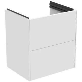 Bild von IDEAL STANDARD CONCA - Waschtisch-Unterschrank 500x375x548 mm in weiß matt lackiert, 2 Schubladen - Grifflos, Vollauszug, Push-to-open, SoftClosing, Platzsparend, Vormontiert, Nachhaltig gewonnenes Holz, Echtholzfurnier #T5683Y1 - Weiß matt