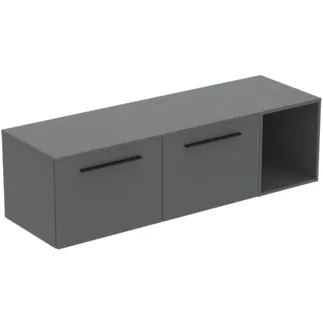 Bild von IDEAL STANDARD I.LIFE B - Möbelpaket 1603x507x456 mm in greige matt, 2 Schubladen - SoftClosing, Nachhaltig gewonnenes Holz #T5841NG - Quarzgrau