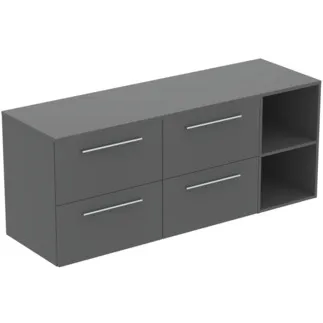 Bild von IDEAL STANDARD I.LIFE B - Möbelpaket 1603x507x646 mm in greige matt, 4 Schubladen - SoftClosing, Nachhaltig gewonnenes Holz #T5840NG - Quarzgrau
