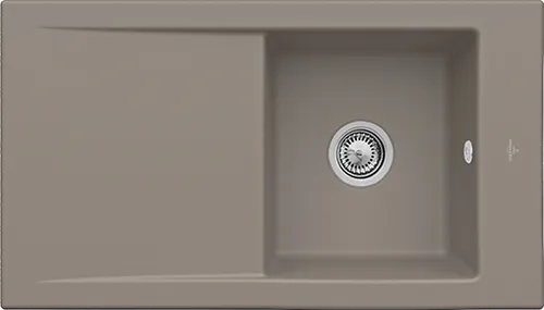 Bild von VILLEROY BOCH Timeline 50 Einbauspüle, inklusive Ablaufgarnitur mit Handbetätigung, aus Keramik, 900 x 510 mm, Timber CeramicPlus #330701TR