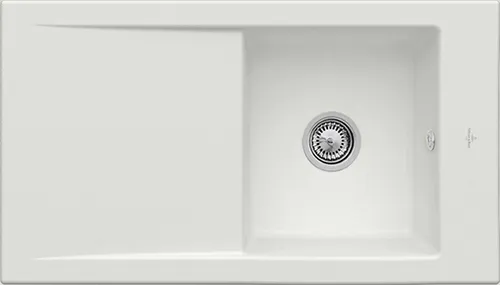 Bild von VILLEROY BOCH Timeline 50 Einbauspüle, inklusive Ablaufgarnitur mit Handbetätigung, aus Keramik, 900 x 510 mm, Steam CeramicPlus #330701SM