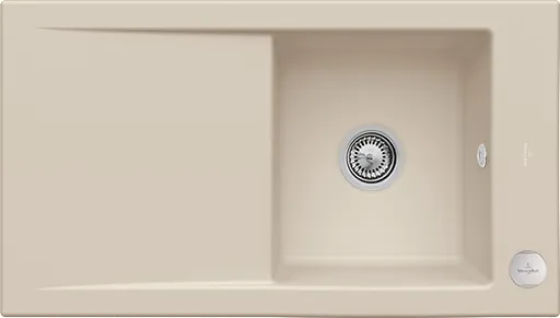 Bild von VILLEROY BOCH Timeline 50 Einbauspüle, inklusive Ablaufgarnitur mit Excenterbetätigung, aus Keramik, 900 x 510 mm, Almond CeramicPlus #330702AM