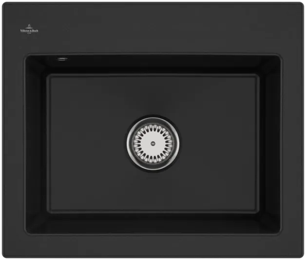 Bild von VILLEROY BOCH Subway 60 S Einbauspüle, inklusive Ablaufgarnitur mit Handbetätigung, aus Keramik, 600 x 510 mm, Chromite CeramicPlus #330901J0