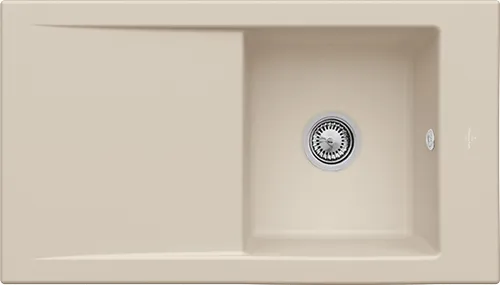 Bild von VILLEROY BOCH Timeline 50 Einbauspüle, inklusive Ablaufgarnitur mit Handbetätigung, aus Keramik, 900 x 510 mm, Almond CeramicPlus #330701AM