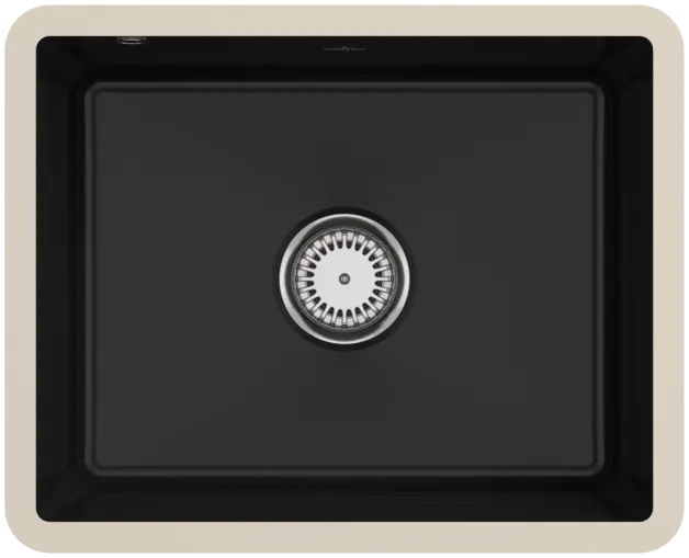 Bild von VILLEROY BOCH Subway 60 SU Unterbauspüle, inklusive Ablaufgarnitur mit Handbetätigung, aus Keramik, 545 x 440 mm, Chromite CeramicPlus #331001J0