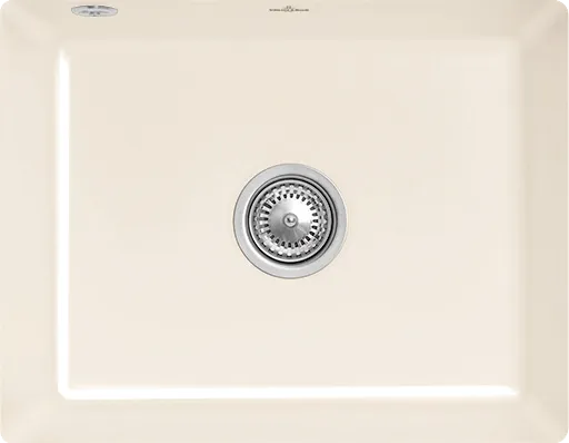 Bild von VILLEROY BOCH Subway 60 SU Unterbauspüle, inklusive Ablaufgarnitur mit Excenterbetätigung, aus Keramik, 545 x 440 mm, Crema CeramicPlus #331002KR