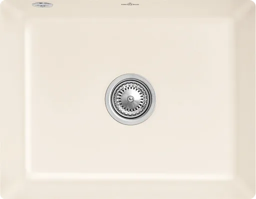 Bild von VILLEROY BOCH Subway 60 SU Unterbauspüle, inklusive Ablaufgarnitur mit Excenterbetätigung, aus Keramik, 545 x 440 mm, Ivory CeramicPlus #331002FU