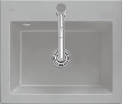 Bild von VILLEROY BOCH Subway 60 S Einbauspüle, inklusive Ablaufgarnitur mit Excenterbetätigung, aus Keramik, 600 x 510 mm, Chromite CeramicPlus #330902J0