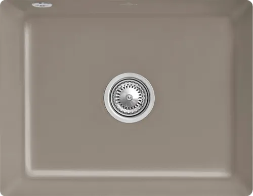 Bild von VILLEROY BOCH Subway 60 SU Unterbauspüle, inklusive Ablaufgarnitur mit Handbetätigung, aus Keramik, 545 x 440 mm, Timber CeramicPlus #331001TR