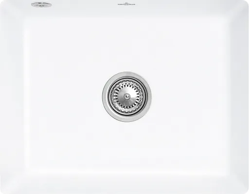 Bild von VILLEROY BOCH Subway 60 SU Unterbauspüle, inklusive Ablaufgarnitur mit Excenterbetätigung, aus Keramik, 545 x 440 mm, Stone White CeramicPlus #331002RW