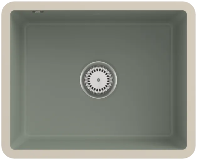 Bild von VILLEROY BOCH Subway 60 SU Unterbauspüle, inklusive Ablaufgarnitur mit Excenterbetätigung, aus Keramik, 545 x 440 mm, Morning Green CeramicPlus #331002R8