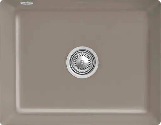 Bild von VILLEROY BOCH Subway 60 SU Unterbauspüle, inklusive Ablaufgarnitur mit Excenterbetätigung, aus Keramik, 545 x 440 mm, Timber CeramicPlus #331002TR