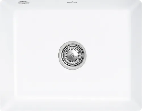 Bild von VILLEROY BOCH Subway 60 SU Unterbauspüle, inklusive Ablaufgarnitur mit Handbetätigung, aus Keramik, 545 x 440 mm, Stone White CeramicPlus #331001RW