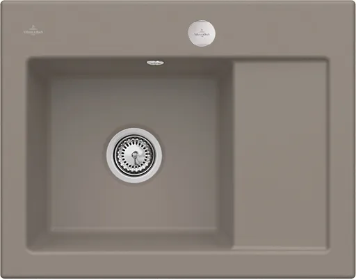 Bild von VILLEROY BOCH Subway 45 Compact Einbauspüle, inklusive Ablaufgarnitur mit Excenterbetätigung, aus Keramik, 650 x 510 mm, Timber CeramicPlus #331202TR