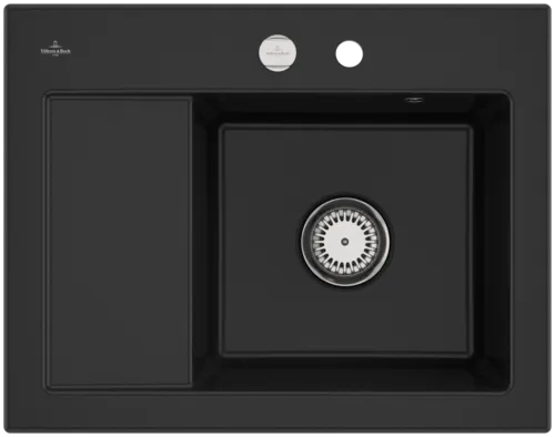 Bild von VILLEROY BOCH Subway 45 Compact Einbauspüle, inklusive Ablaufgarnitur mit Excenterbetätigung, aus Keramik, 650 x 510 mm, Chromite CeramicPlus #331302J0