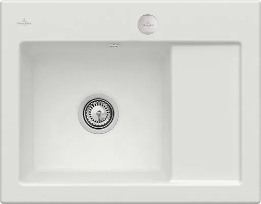 Bild von VILLEROY BOCH Subway 45 Compact Einbauspüle, inklusive Ablaufgarnitur mit Excenterbetätigung, aus Keramik, 650 x 510 mm, Steam CeramicPlus #331202SM