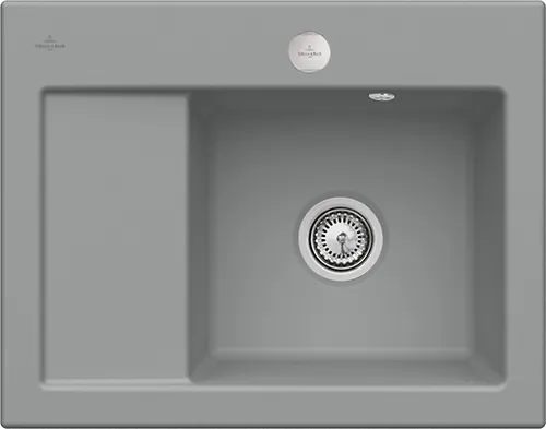 Bild von VILLEROY BOCH Subway 45 Compact Einbauspüle, inklusive Ablaufgarnitur mit Excenterbetätigung, aus Keramik, 650 x 510 mm, Stone CeramicPlus #331302SL