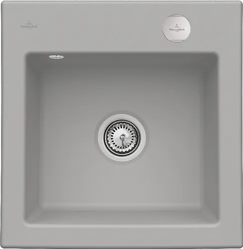 Bild von VILLEROY BOCH Subway 50 S flat flächenbündige Spüle, inklusive Ablaufgarnitur mit Excenterbetätigung, aus Keramik, 490 x 475 mm, Fossil CeramicPlus #33152FKD