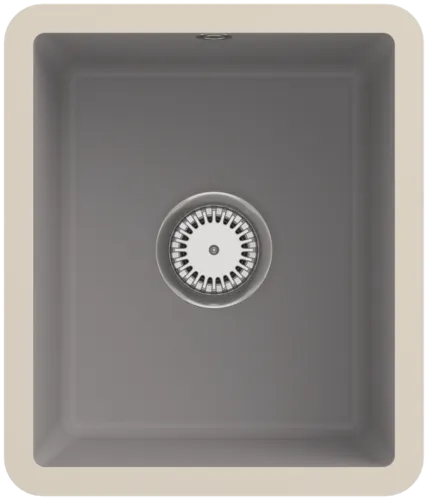 Bild von VILLEROY BOCH Subway 45 SU Unterbauspüle, inklusive Ablaufgarnitur mit Handbetätigung, aus Keramik, 375 x 440 mm, Fossil CeramicPlus #332401KD