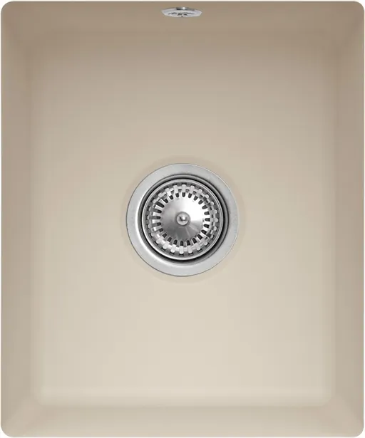 Bild von VILLEROY BOCH Subway 45 SU Unterbauspüle, inklusive Ablaufgarnitur mit Excenterbetätigung, aus Keramik, 375 x 440 mm, Almond CeramicPlus #332402AM